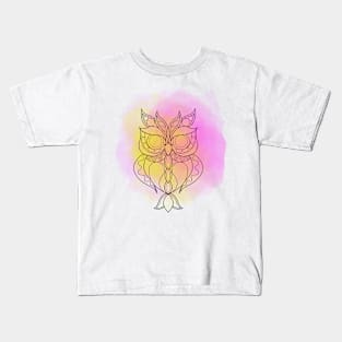 watercolor tribal owl Kids T-Shirt